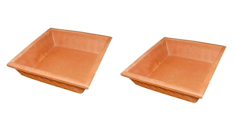 CRAFT PARK Sajan Creation Earthen Pot Teracotta Bird Bath 9 Inch X 9 Inch Set of 2 - Image 1