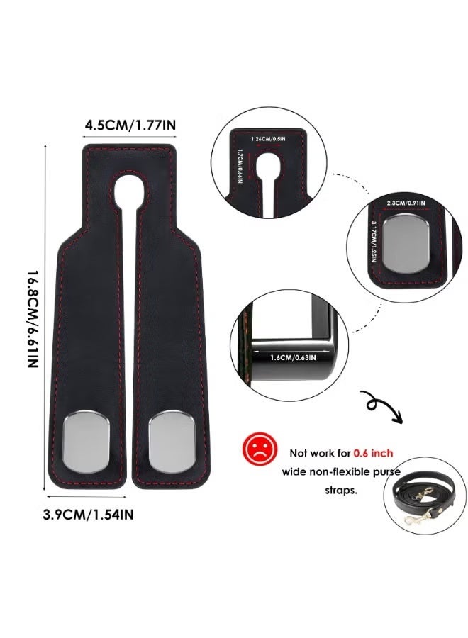 Leather Car Back Seat Organizer Hooks, Headrest Hooks ,Car Hand Bag Hooks, Toy Organizer Hooks,Car Seat Back Storage Hook, Car Purse Hook, Car Seat Hooks for Headrest,Purses ,Bags - Image 4