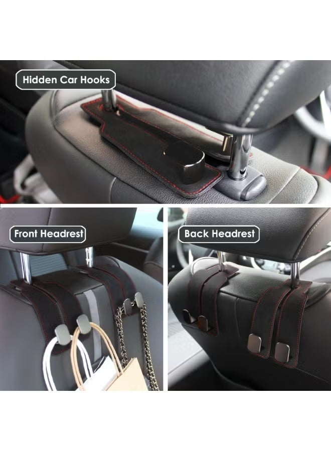 Leather Car Back Seat Organizer Hooks, Headrest Hooks ,Car Hand Bag Hooks, Toy Organizer Hooks,Car Seat Back Storage Hook, Car Purse Hook, Car Seat Hooks for Headrest,Purses ,Bags - Image 2