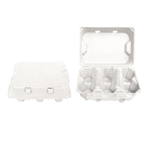 Henlay White Half Dozen Duck Egg Cartons – Holds 6 Jumbo Eggs – Blank Top for Custom Labels – Eco-Friendly Paper Pulp – Ideal for Farm Fresh or Backyard Eggs - 20 Pack - Image 4