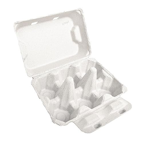 Henlay White Half Dozen Duck Egg Cartons – Holds 6 Jumbo Eggs – Blank Top for Custom Labels – Eco-Friendly Paper Pulp – Ideal for Farm Fresh or Backyard Eggs - 20 Pack - Image 1