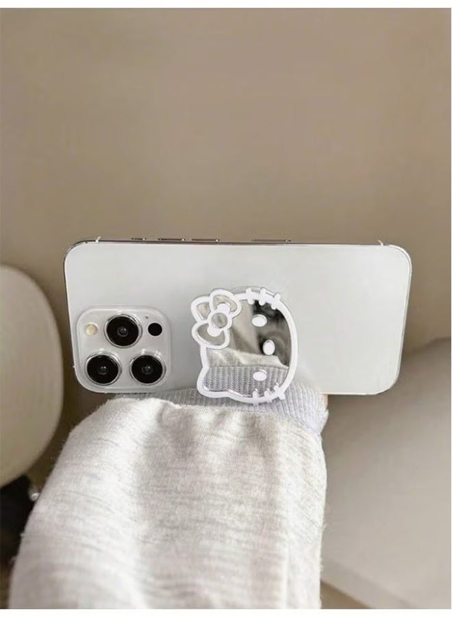 Hello Kitty Air Cushion Phone Holder, Adhesive Phone Grip With Silver Cat Design, Lightweight Phone Stand And Portable Kickstand For Hands-Free Viewing And Daily Phone Use (Silver, 5.97 × 4.49 cm) - Image 5