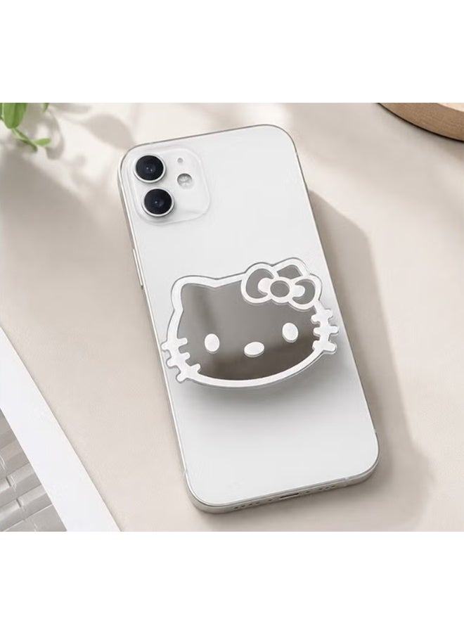 Hello Kitty Air Cushion Phone Holder, Adhesive Phone Grip With Silver Cat Design, Lightweight Phone Stand And Portable Kickstand For Hands-Free Viewing And Daily Phone Use (Silver, 5.97 × 4.49 cm) - Image 4