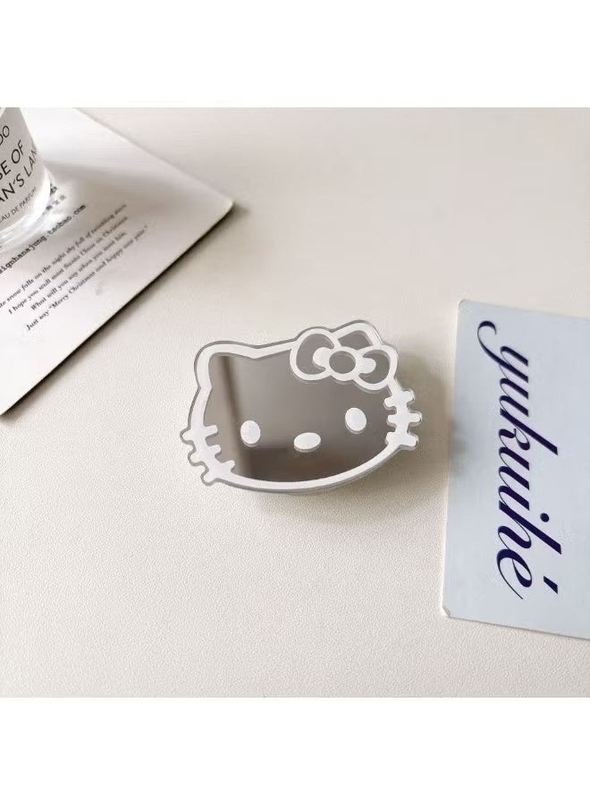 Hello Kitty Air Cushion Phone Holder, Adhesive Phone Grip With Silver Cat Design, Lightweight Phone Stand And Portable Kickstand For Hands-Free Viewing And Daily Phone Use (Silver, 5.97 × 4.49 cm) - Image 3