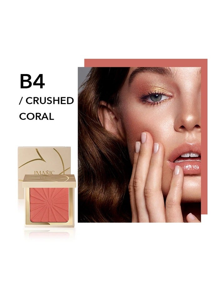 إيماجيك لوحة أحمر الخدود والهايلايتر اللامعة من IMAGIC | تضفي إشراقة طبيعية على البشرة | توهج قابل للبناء والدمج لجميع ألوان البشرة (B4 CAUSHED CORAL) - Image 1