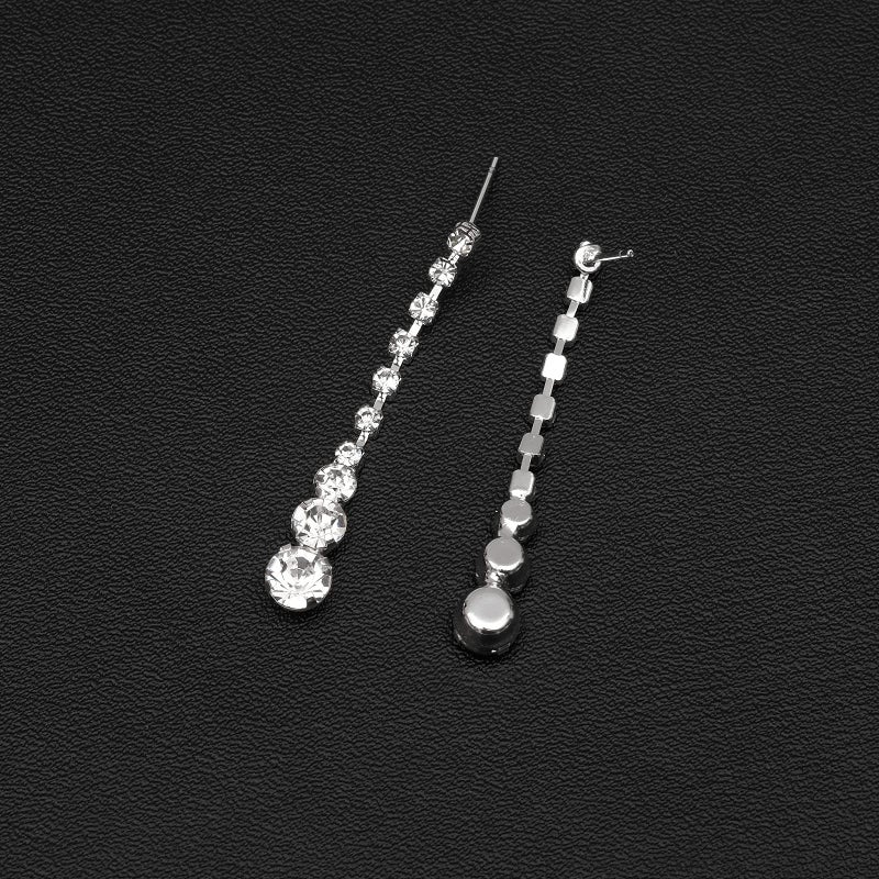 Aixiao Elegant Silver Necklace Earrings Bracelet Crystal Bridal Wedding Jewelry Sets for Brides Bridesmaid Prom Costume Accessories - Image 5