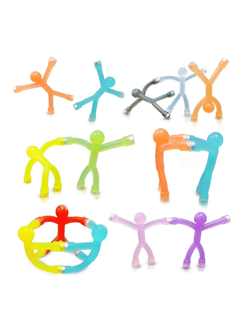 SYOSI 12 PCS Mini Man Flexible Fridge Magnets, Rubber Magnets for Kids, Refrigerator Magnets for Toddlers 1-3, Magnetic Toys for Kids and Adults Office Fun Decor, Random Color - Image 1