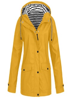 Women Solid Rain Outdoor Plus Waterproof Hooded Raincoat Windproof Jacket Coat