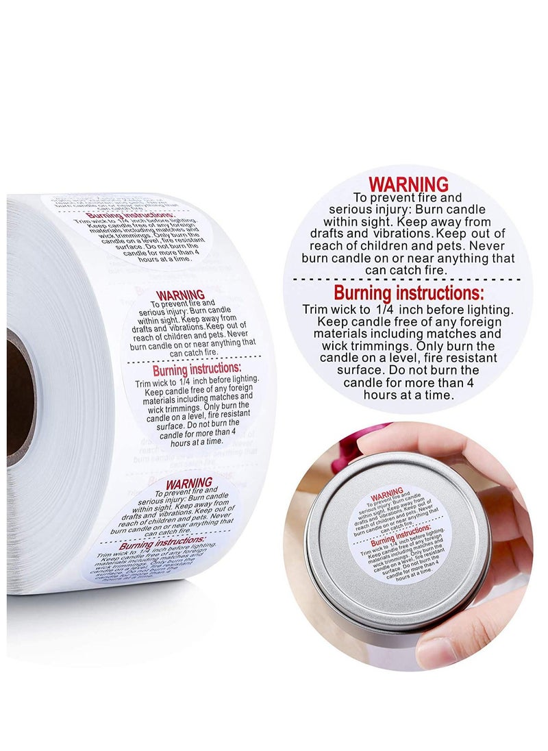 Candle Warning Labels, Candle Jar Container Stickers Candle Safety Labels, Candle Warning Sticker Decals - Image 1