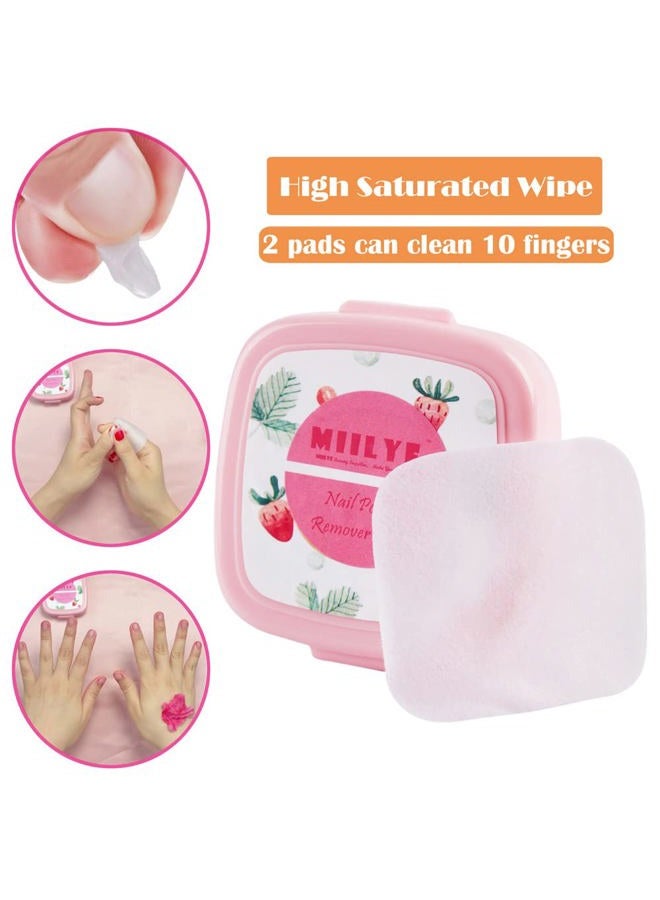 MIILYE 80PCS Nail Polish Remover Pads in Box, Easy to Carry | Instant Removal | Lint Free Nail Polish Wipes for Regular Air-dried Water/Oil Based Nail Polish Soak Off (80 Count (Pack of 1)) - Image 3