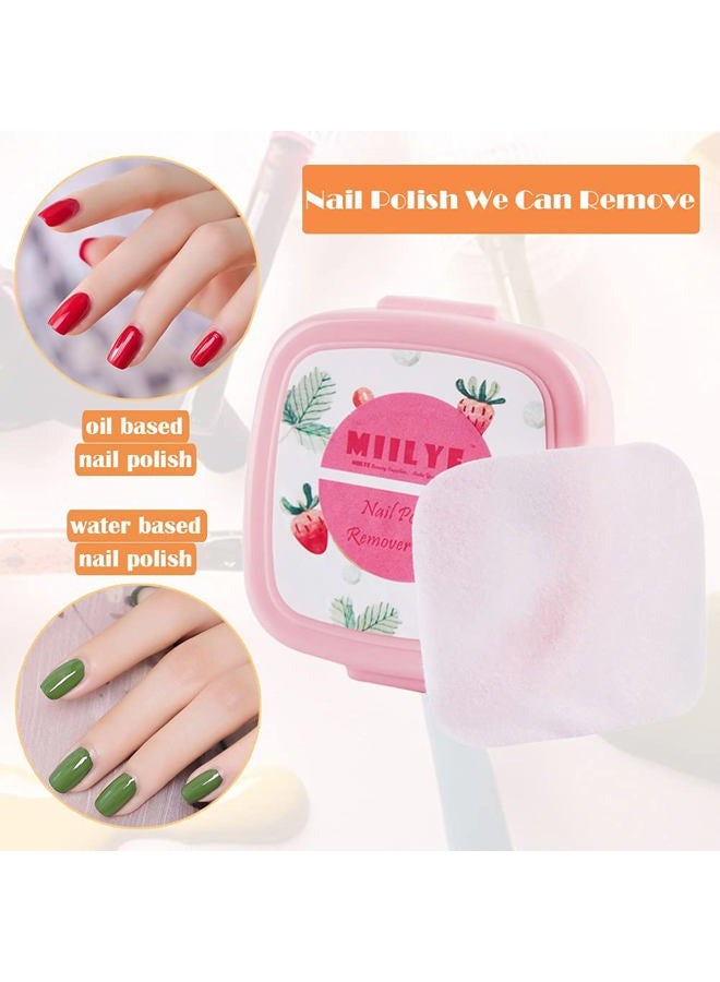 MIILYE 80PCS Nail Polish Remover Pads in Box, Easy to Carry | Instant Removal | Lint Free Nail Polish Wipes for Regular Air-dried Water/Oil Based Nail Polish Soak Off (80 Count (Pack of 1)) - Image 4