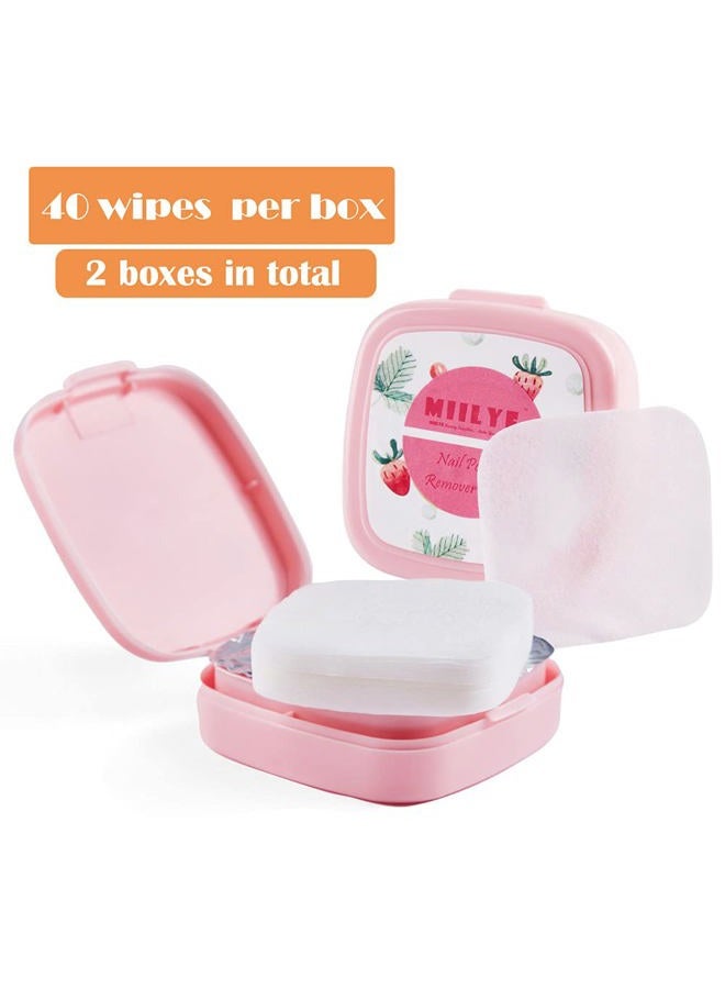 MIILYE 80PCS Nail Polish Remover Pads in Box, Easy to Carry | Instant Removal | Lint Free Nail Polish Wipes for Regular Air-dried Water/Oil Based Nail Polish Soak Off (80 Count (Pack of 1)) - Image 2