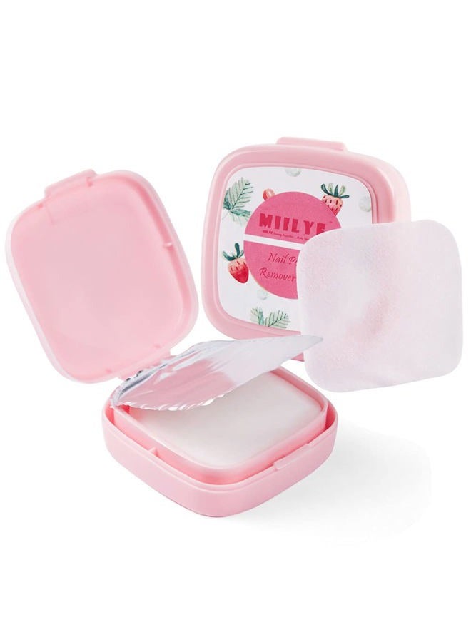 MIILYE 80PCS Nail Polish Remover Pads in Box, Easy to Carry | Instant Removal | Lint Free Nail Polish Wipes for Regular Air-dried Water/Oil Based Nail Polish Soak Off (80 Count (Pack of 1)) - Image 1