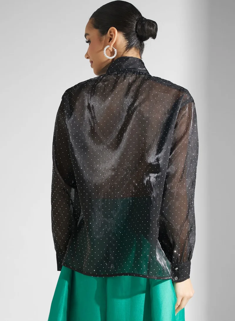Femi9 Tie-up Neck Top