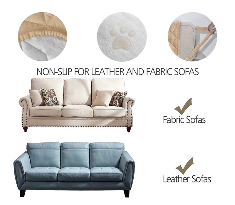 Ameritex Waterproof Nonslip Recliner Cover Christmas Decor Stay In Place Dog Couch Recliner Cover Furniture Protector For Pets And Kids (Sand 23'') - Image 3
