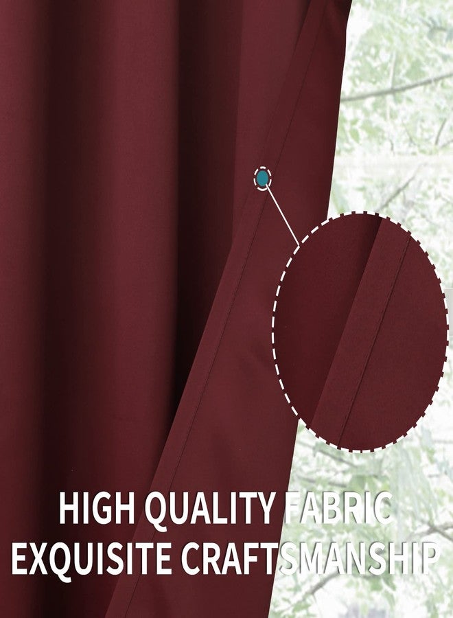 BGment Rod Pocket Blackout Curtains for Bedroom - Thermal Insulated Room Darkening Curtain for Living Room, 52 x 84 Inch, 2 Panels, Burgundy - Image 5