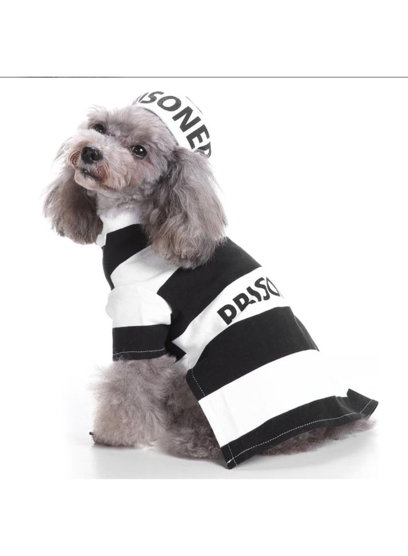 Puppy Prisoner Costume Halloween Christmas Funny Party Cosplay Clothes for Cat, Small Dog - Image 3