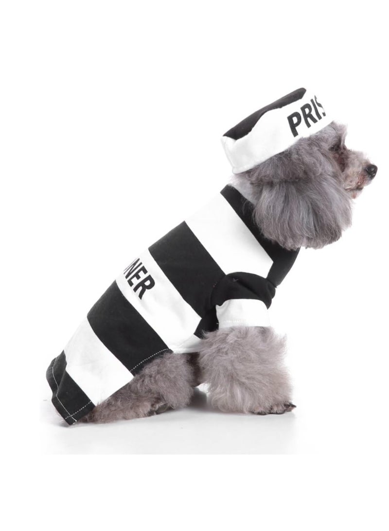 Puppy Prisoner Costume Halloween Christmas Funny Party Cosplay Clothes for Cat, Small Dog - Image 4