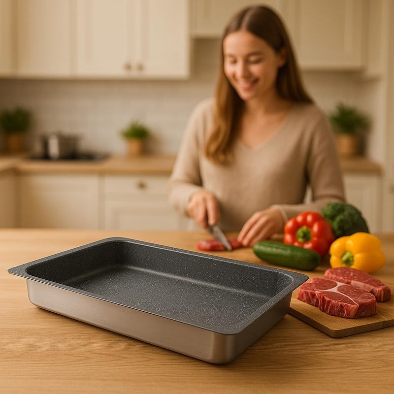 BS B&S Baking Pans 'GASTRONORM' 1/1 Size – Heavy-Duty Stainless Steel Trays - Image 1