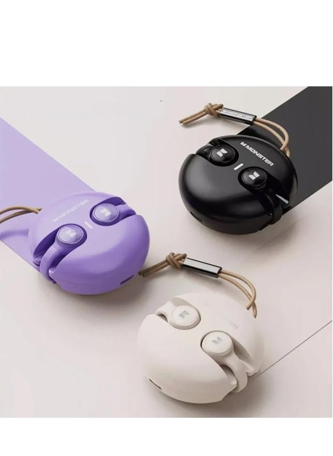 Monster Monster Earbuds XKT21 Wireless Earbuds Bluetooth 5.3 Earphones Ear Clip For Music Gaming Low Latency Headset Touch Control Noise Cancelling Purple  - Image 4
