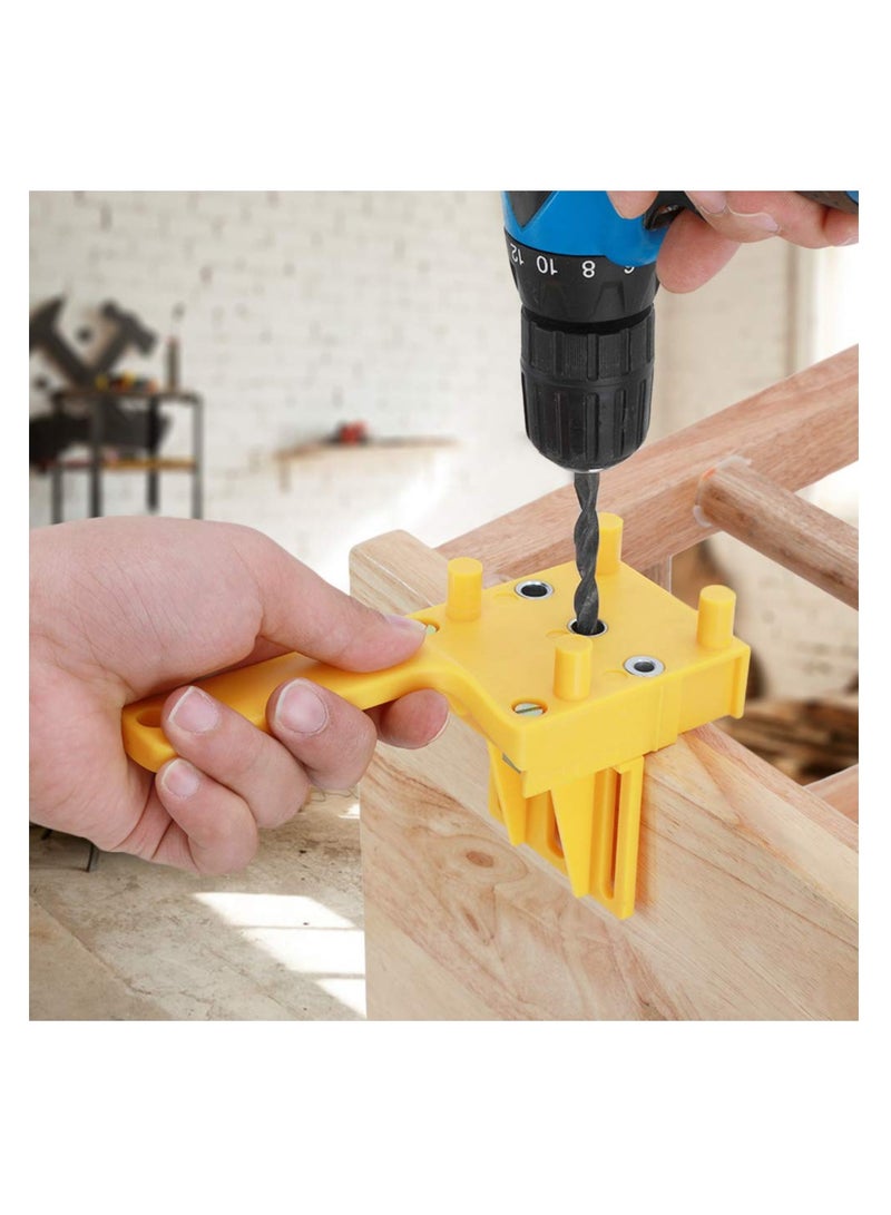 SYOSI, Handheld Dowel Jig, Hole Drilling Guider, Plastic Sleeve Woodworking Joiner Tool for Straight Holes Drilling, Round Wooden Tenon Splicing - Image 2