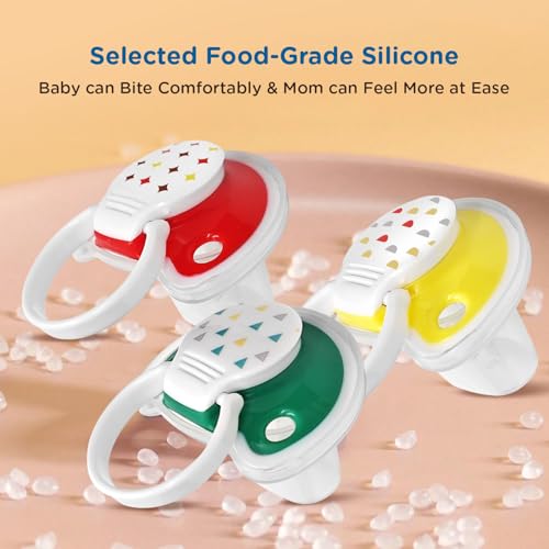Mee Mee Pacifier Ultra Light Soft Silicone Nipple | BPA Free | Oral stimulatory | Teether | Air Flow Shield Pacifier for Babies Pack of 3 (Assorted) - Image 5