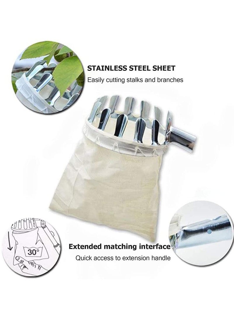 Generic Metal Fruit Picker, SYOSI Agricultural 16 CM Fruit Picker Bag Garden Fruit Picker Head Harvest Basket, Easy to Use Fruit Picking High Altitude Fruit Picker Catcher for Getting Oranges Peach Pear  - Image 5