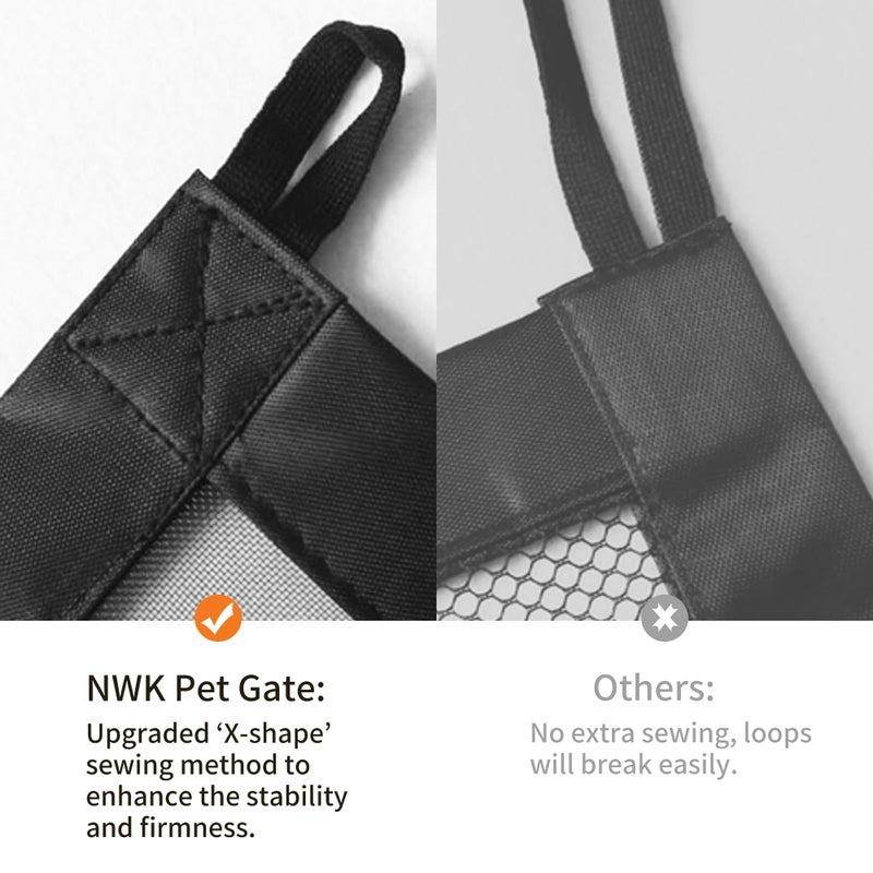 NWK Magic Dog Gate for Stairs Pet Gate for The House Providing a Safe Enclosure for Pets to Play and Rest, 6 Hooks Design (50'' X 30'') - Image 4