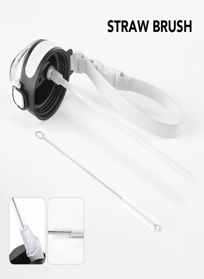 Enerbone زجاجة مياه معزولة من إنيربوين، سعة 32 أونصة، مصنوعة من الفولاذ المقاوم للصدأ، مزودة بحزام حمل، ترمس معزول بجدار مزدوج بتقنية التفريغ، زجاجة رياضية مانعة للتسرب مع ماصة، تحافظ على المشروبات ساخنة أو باردة لساعات. - Image 5