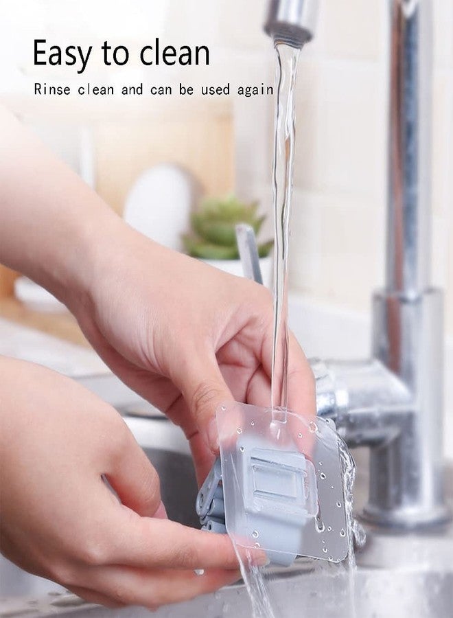Paghadi Pack of 4 Wall Self-Adhesive Broom Holder Self-Adhesive Mop Holder No Drilling Wall Mount Wall Mounted Mop Holder for Kitchens, Bathrooms (Multi color) - Image 4
