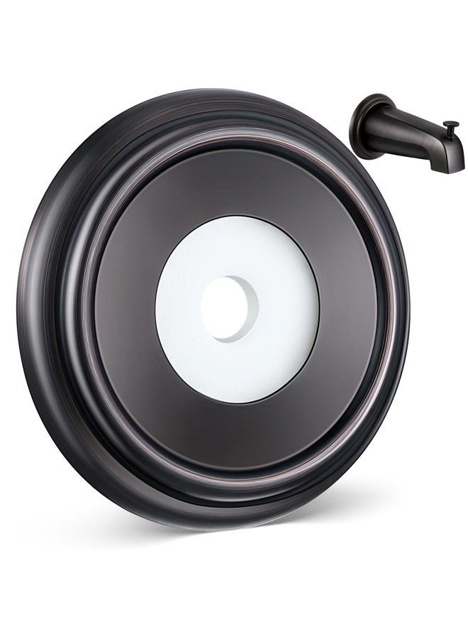 Dreyoo Metal Tub Spout Cover Ring, Bathtub Spout Trim Plate Ring with 1 Pcs Foam Gasket, 1-1/2 Inch ID and 3-5/8 Inch OD(Oil Rubbed Bronze) - Image 1