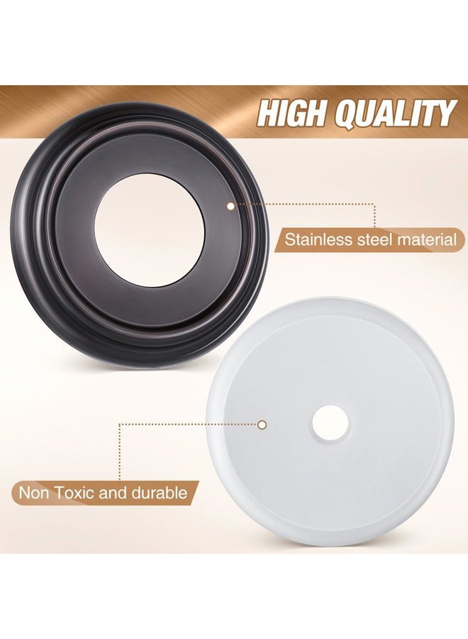 Dreyoo Metal Tub Spout Cover Ring, Bathtub Spout Trim Plate Ring with 1 Pcs Foam Gasket, 1-1/2 Inch ID and 3-5/8 Inch OD(Oil Rubbed Bronze) - Image 2