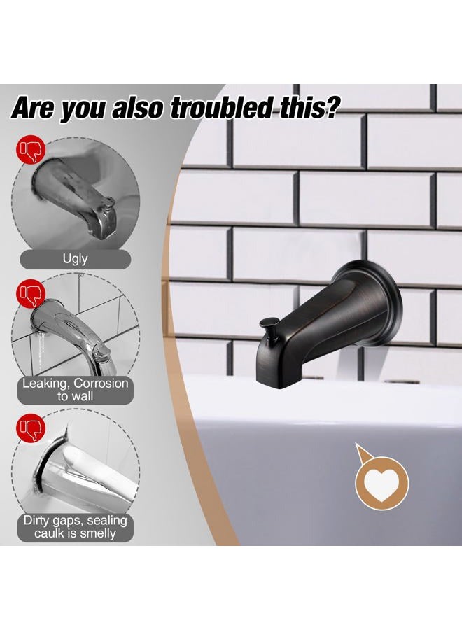 Dreyoo Metal Tub Spout Cover Ring, Bathtub Spout Trim Plate Ring with 1 Pcs Foam Gasket, 1-1/2 Inch ID and 3-5/8 Inch OD(Oil Rubbed Bronze) - Image 4