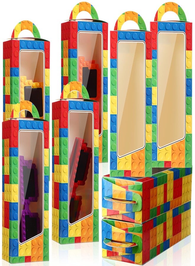 Saypacck 24 Pcs Building Block Party Favor Gift Boxes Building Bricks Birthday Supplies Goodie Bags for Baby Shower Decoration Supplies Summer Themed Party Favors - Image 1