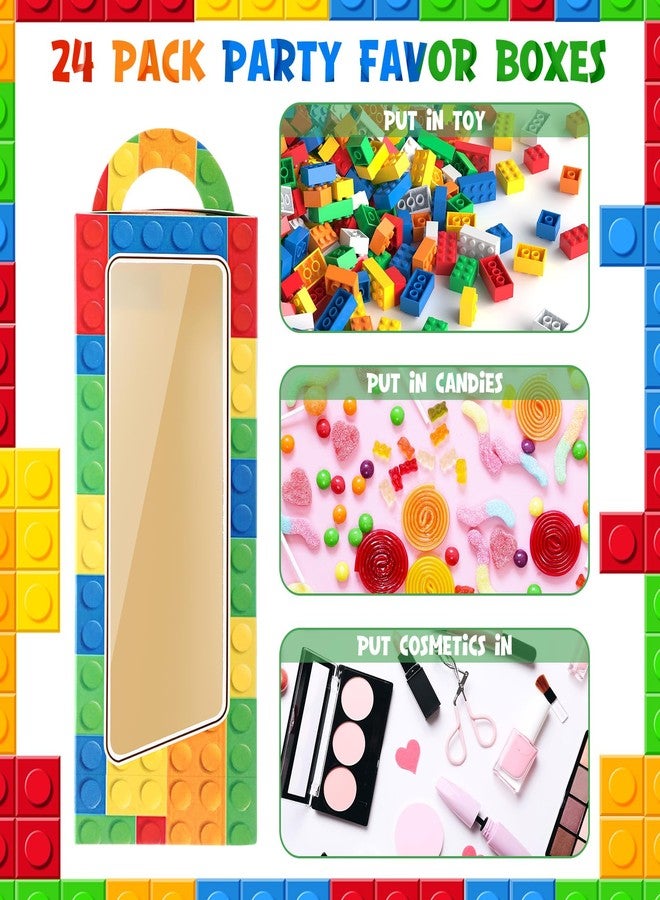 Saypacck 24 Pcs Building Block Party Favor Gift Boxes Building Bricks Birthday Supplies Goodie Bags for Baby Shower Decoration Supplies Summer Themed Party Favors - Image 3