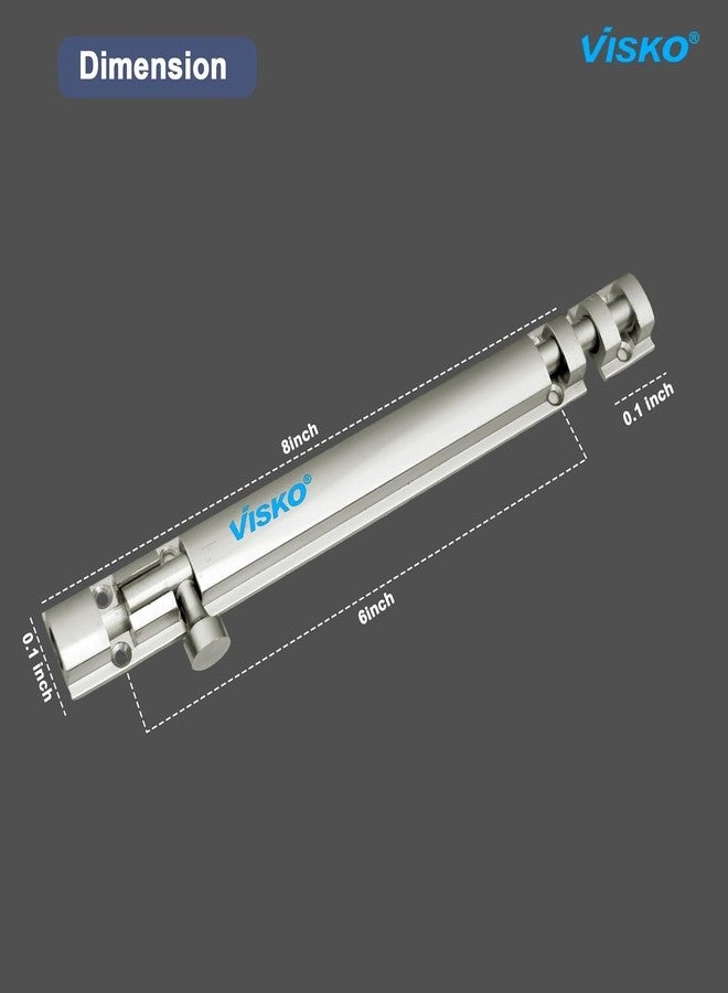 Visko 922 Tower Bolt Half Round 10 Mm(12Inch) Ambesador Series |10 Pcs Set | Home and Offices Doors and Windows Tower Bolt | Silver Color | Combo Pack | - Image 2