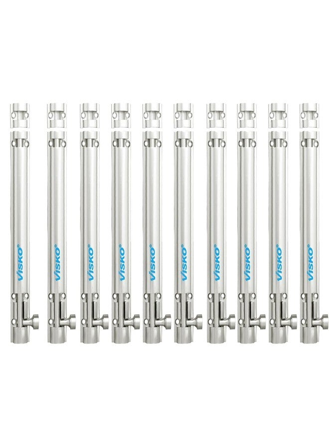 Visko 922 Tower Bolt Half Round 10 Mm(12Inch) Ambesador Series |10 Pcs Set | Home and Offices Doors and Windows Tower Bolt | Silver Color | Combo Pack | - Image 1