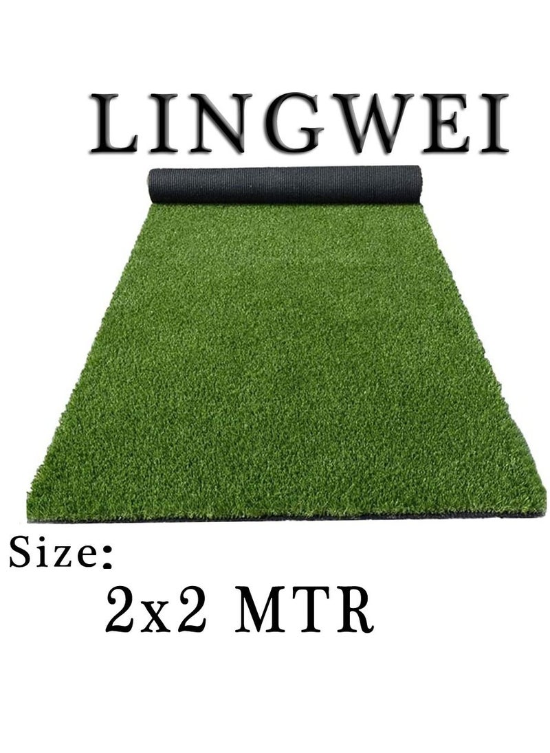LINGWEI Artificial Grass Carpet Fake Grass Carpet green 200x200cm  - Image 3