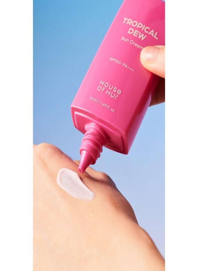 House of Hur Tropical Dew Sun Cream SPF 50+ PA++++ (50ml) Hydrating & Glowy Sunscreen With Dewy Finish, Lightweight, Strong Uv Protection, Infused With Tropical Fruit Extracts - Image 2