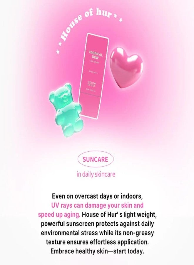 House of Hur Tropical Dew Sun Cream SPF 50+ PA++++ (50ml) Hydrating & Glowy Sunscreen With Dewy Finish, Lightweight, Strong Uv Protection, Infused With Tropical Fruit Extracts - Image 4