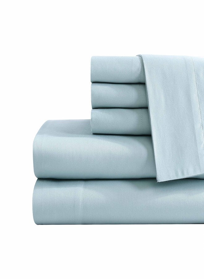 Tommy Bahama - Queen Sheet Set, 6-Piece Set, Luxurious Sateen Cotton-Rich Bedding Set with Bonus Pillowcases, Tropical Inspired Room Essentials (Solid Turquoise, Queen) - Image 2