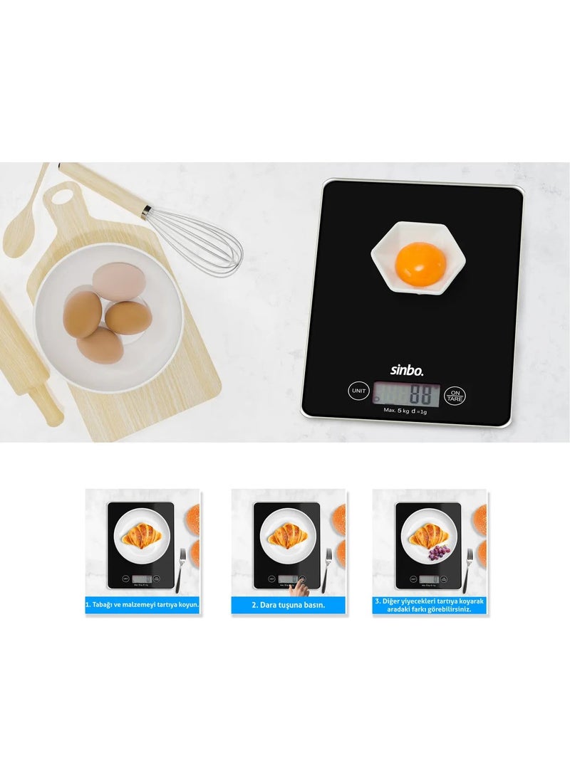 Sinbo 4526 Black Kitchen Scale  - Image 1