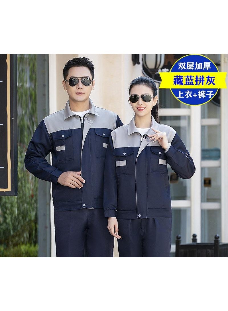 NIBEMINENT Long Sleeve Work Uniform Set Wear Resistant Dirty Proof Electro-Mechanical Labor Protective Clothing - Image 1
