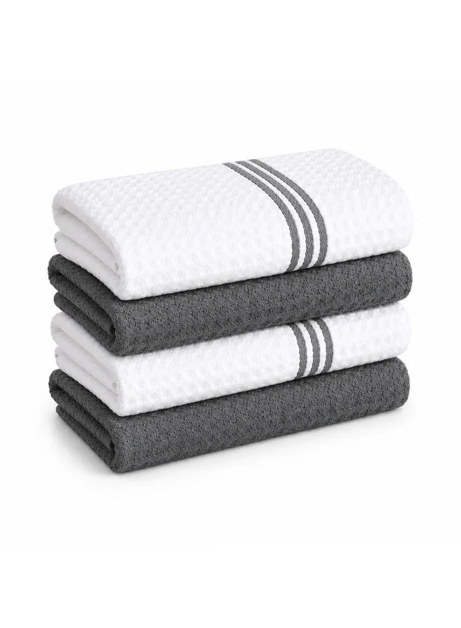 Bliss Casa Kitchen Towel Set (4 Pack, 40x65 cm) - Cotton Dish Towels, Durable Cleaning Cloths, Highly Absorbent Durable Multipurpose Bar Towels & Dish Cloths