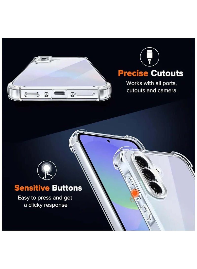 Techie Samsung Galaxy A36 - TPU Bumper Corner Transparent Back Cover Case with Camera Lens Protection For Samsung Galaxy A36 - Clear - Image 3