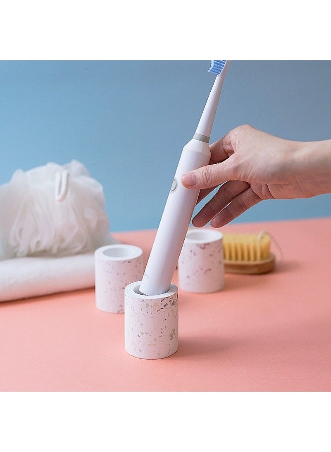 Diatomaceous Earth Electric Toothbrush Holder, Fast Water Absorbent Quick Dry Bathroom Toothbrush Stand, Matte Terrazzo Non-Slip Tooth Brush Organizer for Bathroom Countertop - Image 3