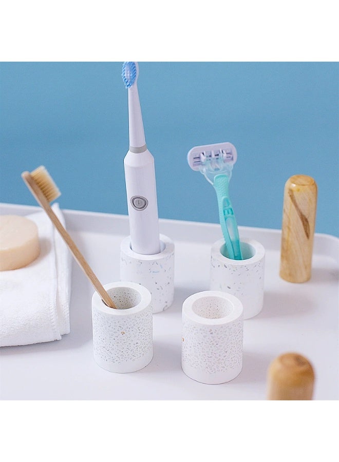 Diatomaceous Earth Electric Toothbrush Holder, Fast Water Absorbent Quick Dry Bathroom Toothbrush Stand, Matte Terrazzo Non-Slip Tooth Brush Organizer for Bathroom Countertop - Image 1