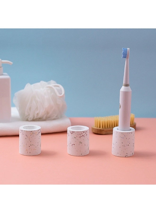 Diatomaceous Earth Electric Toothbrush Holder, Fast Water Absorbent Quick Dry Bathroom Toothbrush Stand, Matte Terrazzo Non-Slip Tooth Brush Organizer for Bathroom Countertop - Image 2