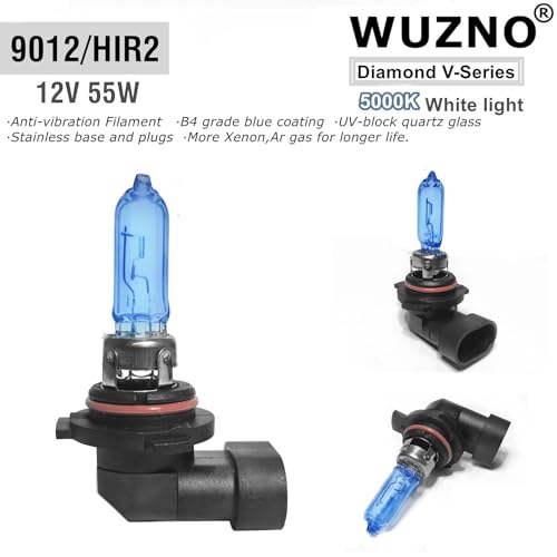 Wuzno 9012 Halogen Headlight Bulb 12V 55W, Hir2 White 5000K Light Bulbs Headlamp Super Bright - Image 3