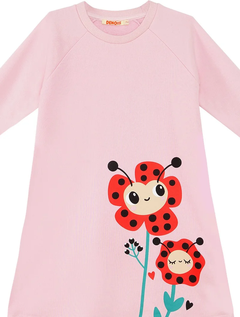 Denokids Floral Graphic Dress
